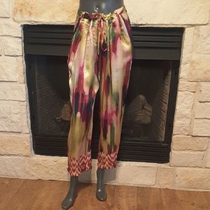 CAbi 376 Caravan Pants 100% Silk SZ M NWT